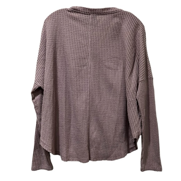Out from Under Medium JoJo Lavender Mauve Long Sleeve Waffle Knit Top B2 - Picture 4 of 7